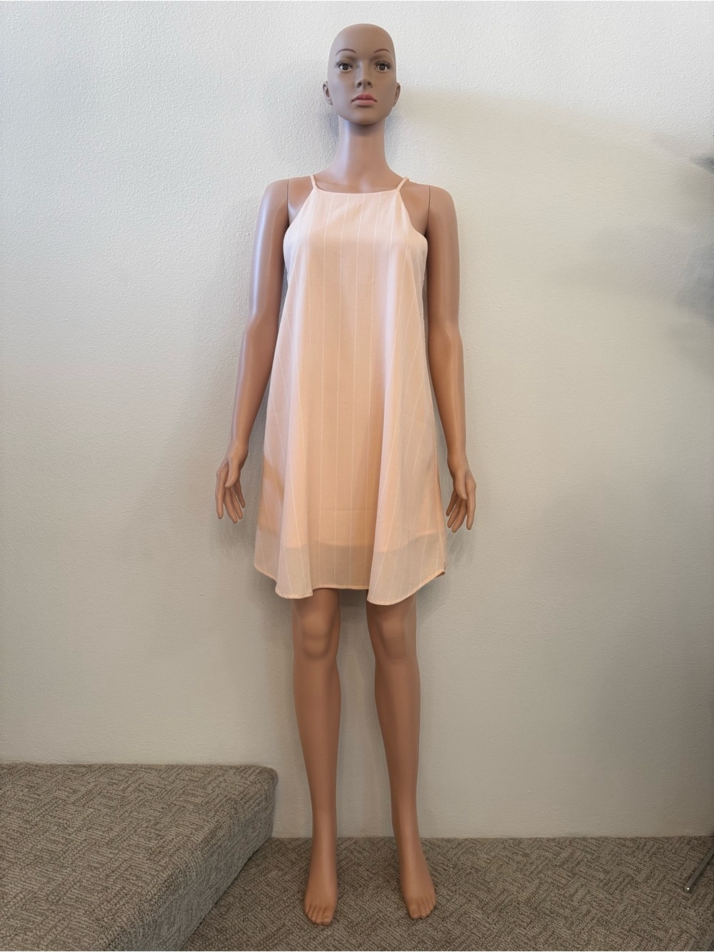 Cotton On Peach High-Neck Mini Dress